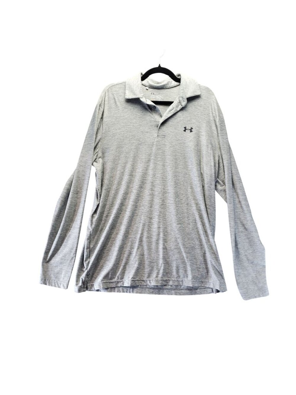 Under Armour Shirt Mens XL Gray Loose Fit Long Sleeve Performance Polo